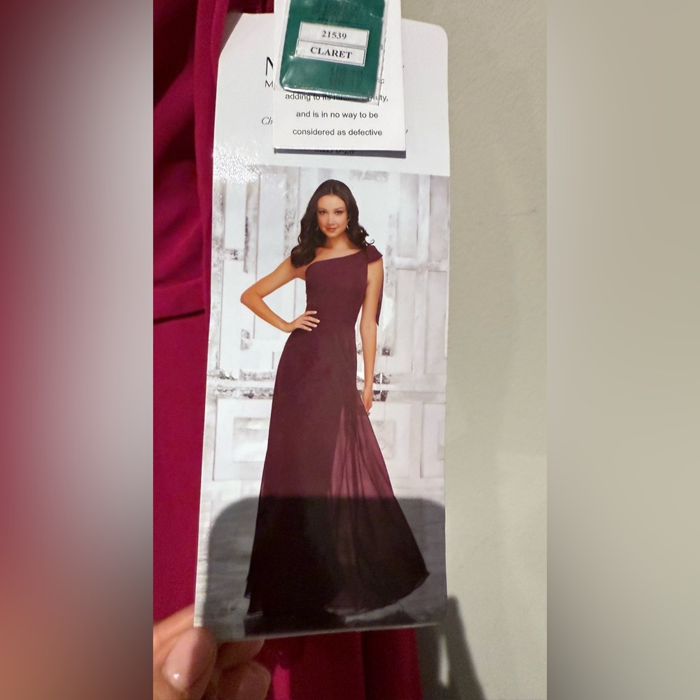 NWT Morilee One Shoulder 21539 Bridesmaid Dress Formal Gown Women Sz 10 Red